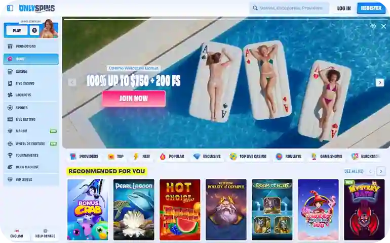 onlyspins home